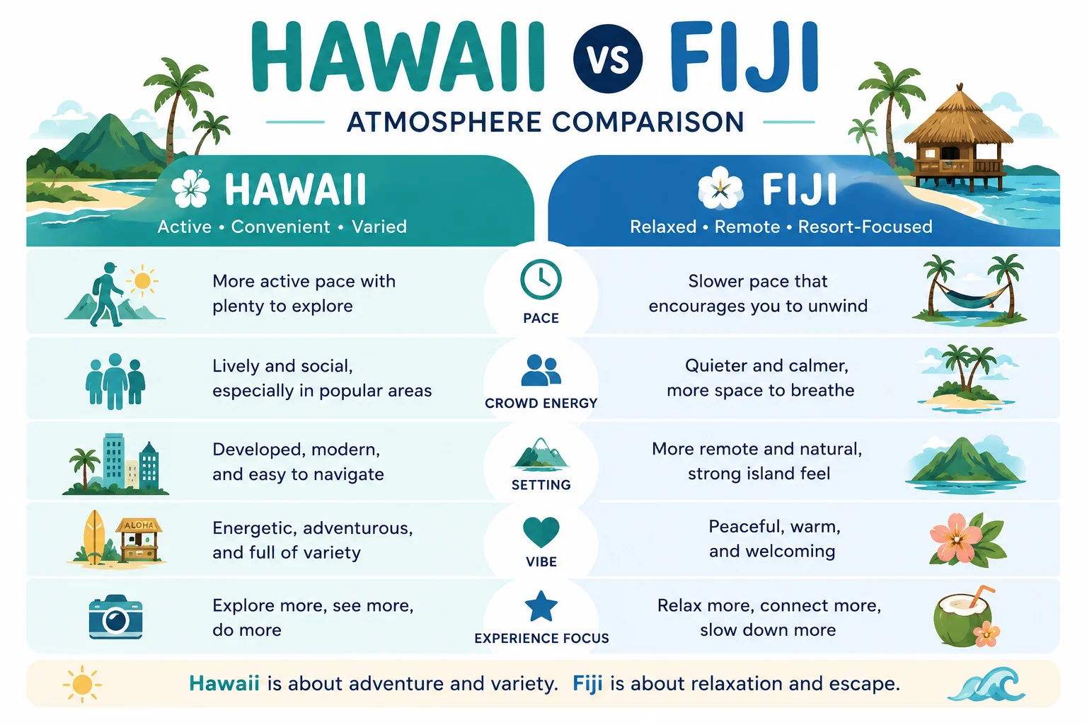Hawaii vs Fiji Atmosphere Comparison