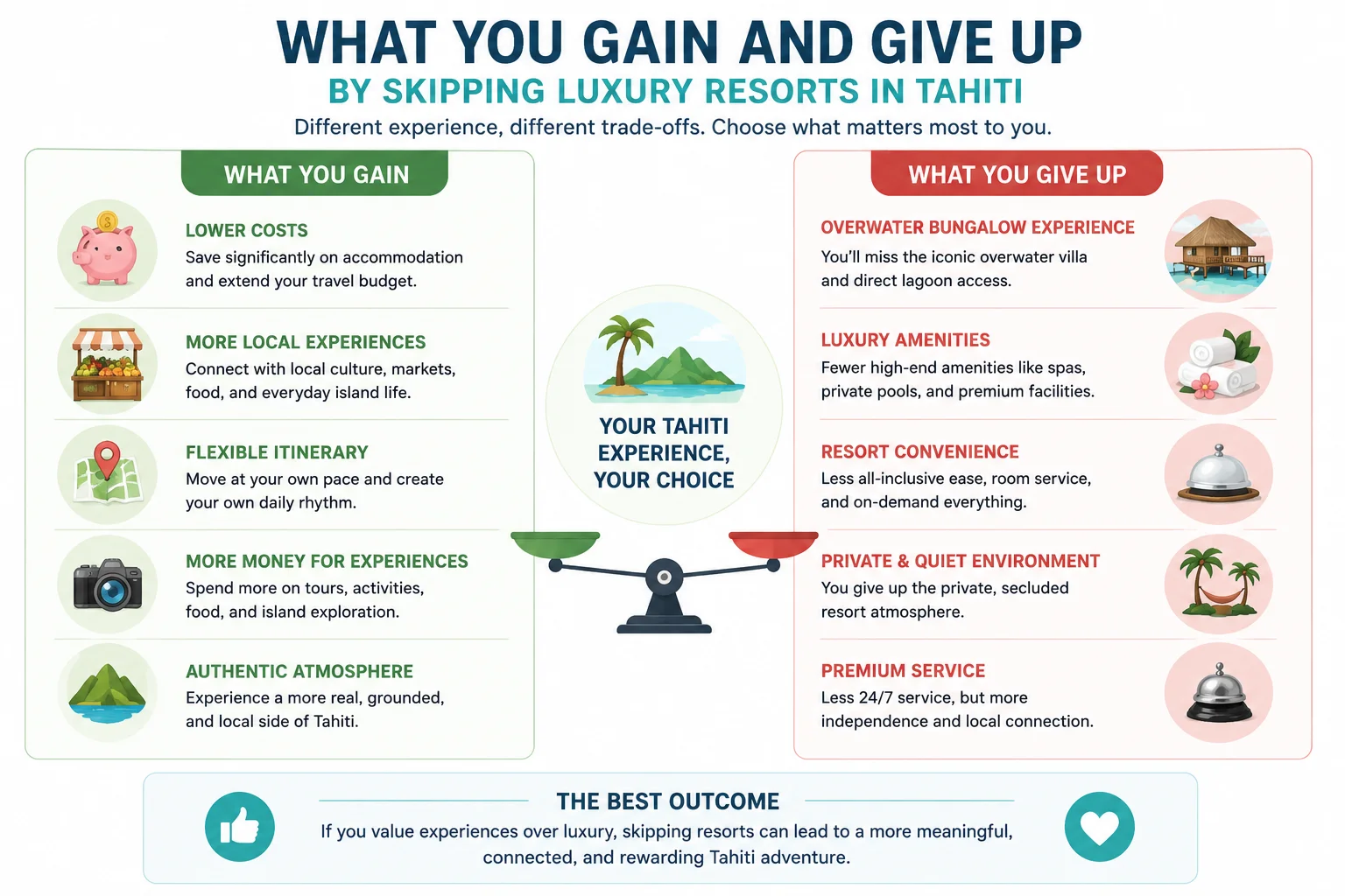 What You Gain and Give Up by Skipping Luxury Resorts in Tahiti