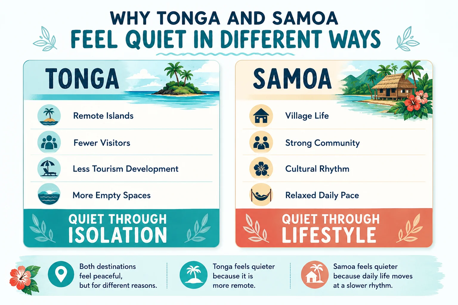 Why Tonga and Samoa Feel Quiet in Different Ways