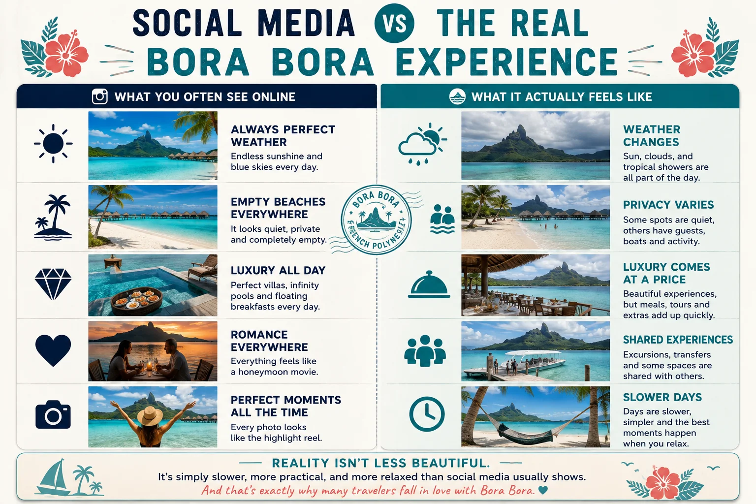 Social Media Expectations vs the Real Bora Bora Experience